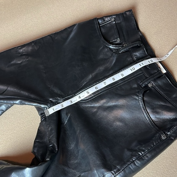 AGOLDE Black Recycled Leather Blend Black Pants- 28 - Picture 7 of 12